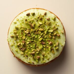 Bizcocho de pistacho con crema