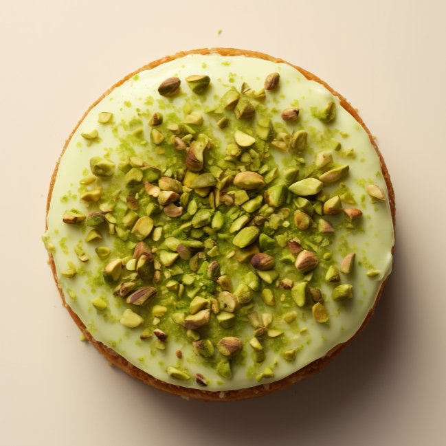 Bizcocho de pistacho con crema